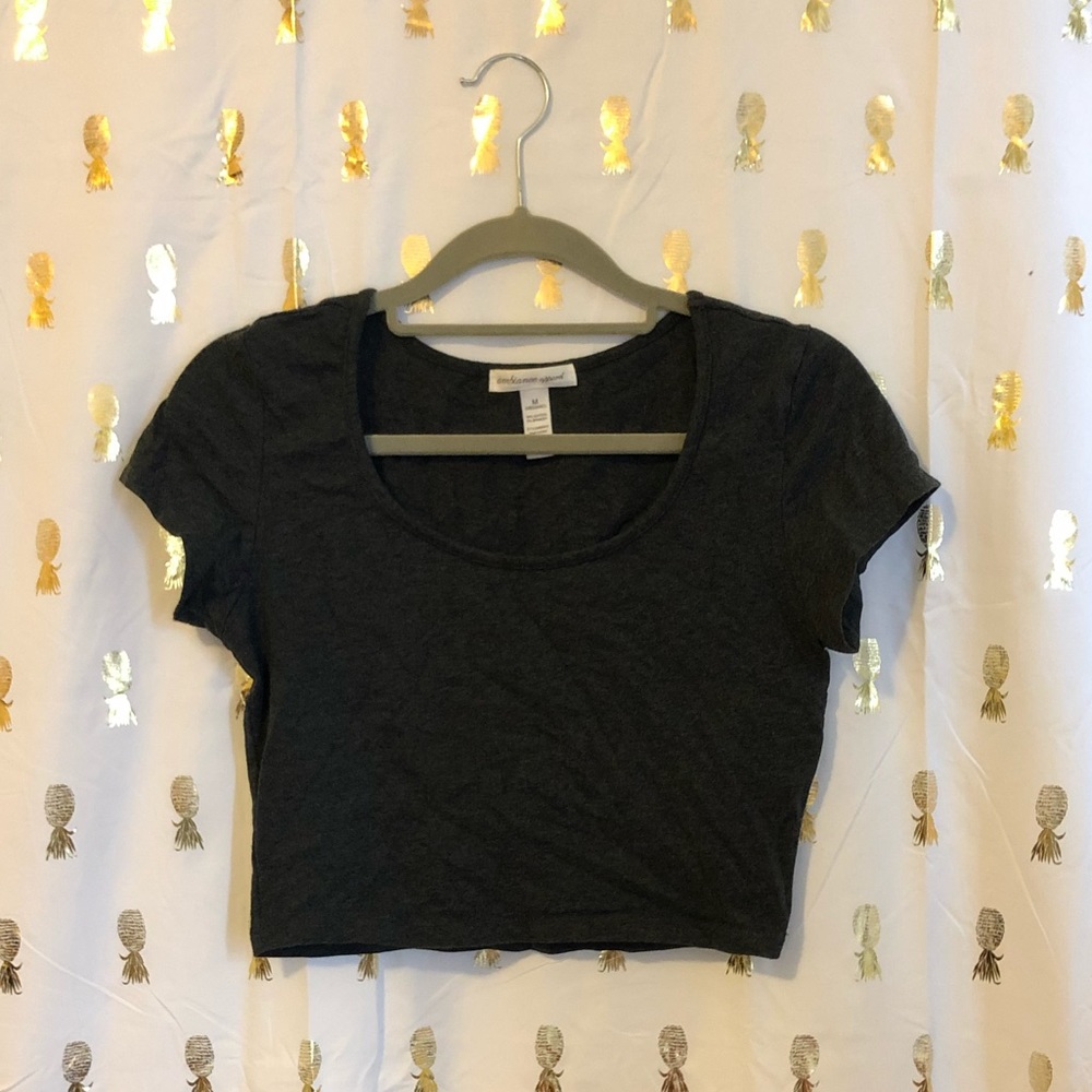 Gray crop top.